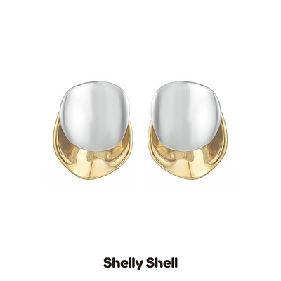 Shelly Shell拼接原片耳钉 高级感小众设计