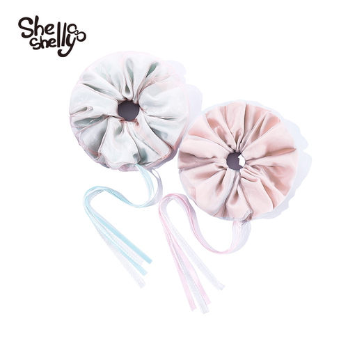 Shelly Shell荷风粉露发圈 双层爆款小众设计时尚百搭发圈