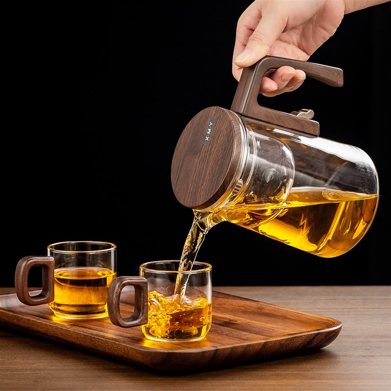 磁性无杆优雅杯全玻璃r衬垫茶壶茶水分离茶杯办公室懒茶制造商