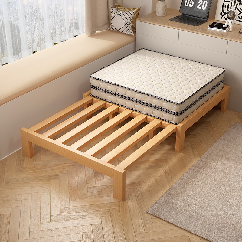 榉木实木折叠床两用小p户型沙发床客厅榻榻米抽拉床家用单人伸缩