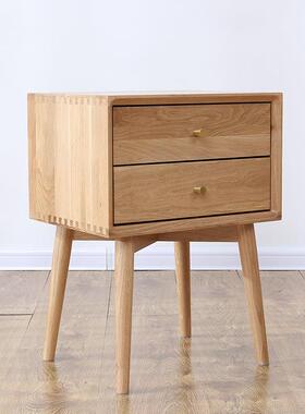 厂家边直供北柜欧全实木床头云端木床柜日式75866卧橡室储物柜二