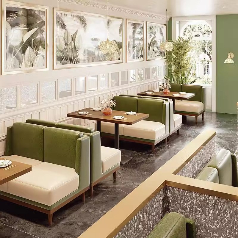 咖啡厅酒吧沙发桌椅组合复古清吧卡座会所洽谈P接待区餐厅商用座
