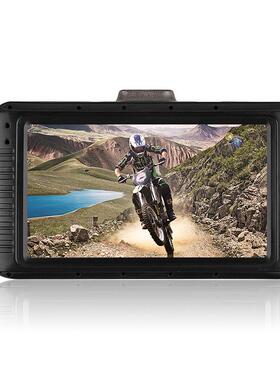 SE100摩托车33914录仪寸高清显示屏前后双摄像3带线控行头驶记记