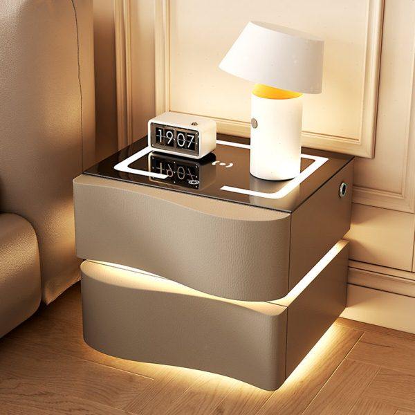 智能床头柜创意家用简约现代多功能卧室无线充电轻奢高级感带灯光,住宅家具,智能床头柜,淘宝优惠券,粉丝福利购,淘宝优惠卷
