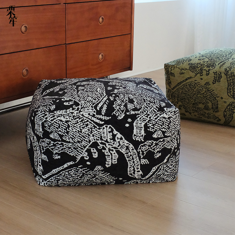 新国风虎纹蒲团坐墩多用客厅地毯A地上看书懒人榻榻米沙发圆形靠