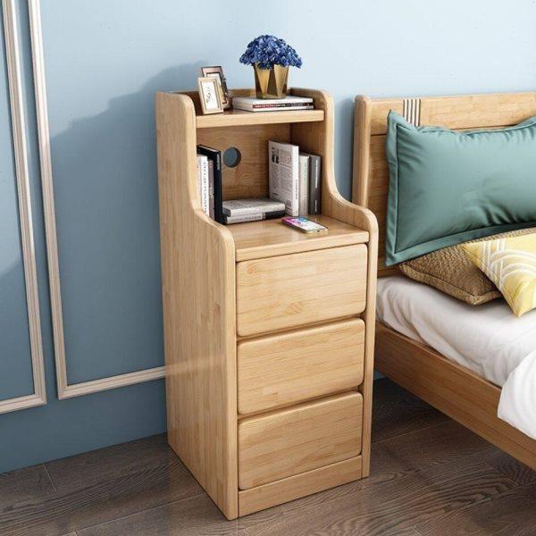 实木床头柜加高超窄收纳柜简约现代小型迷你床头柜卧室带抽床边柜,住宅家具,智能床头柜,淘宝优惠券,粉丝福利购,淘宝优惠卷