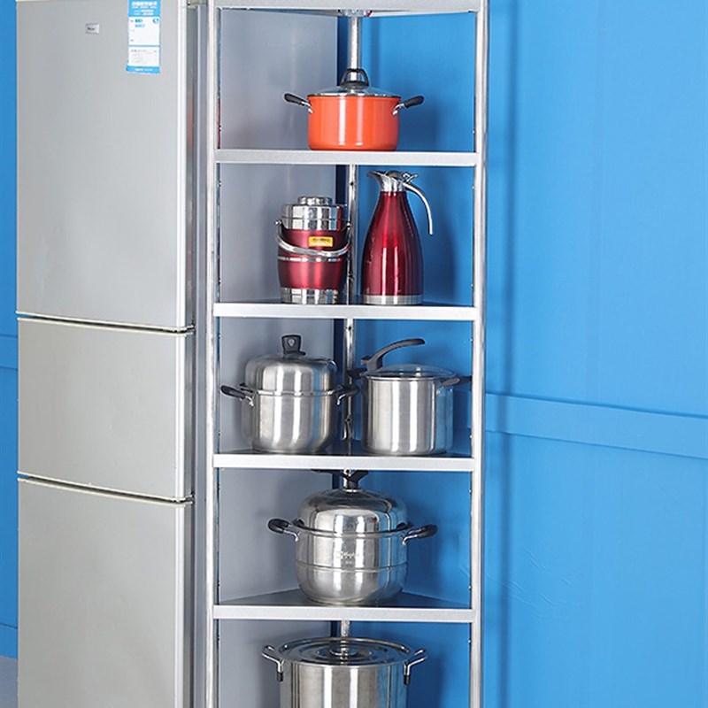 A9L不锈钢三角置物架厨房收纳A放锅架子夹缝落地多层墙角转角厨具