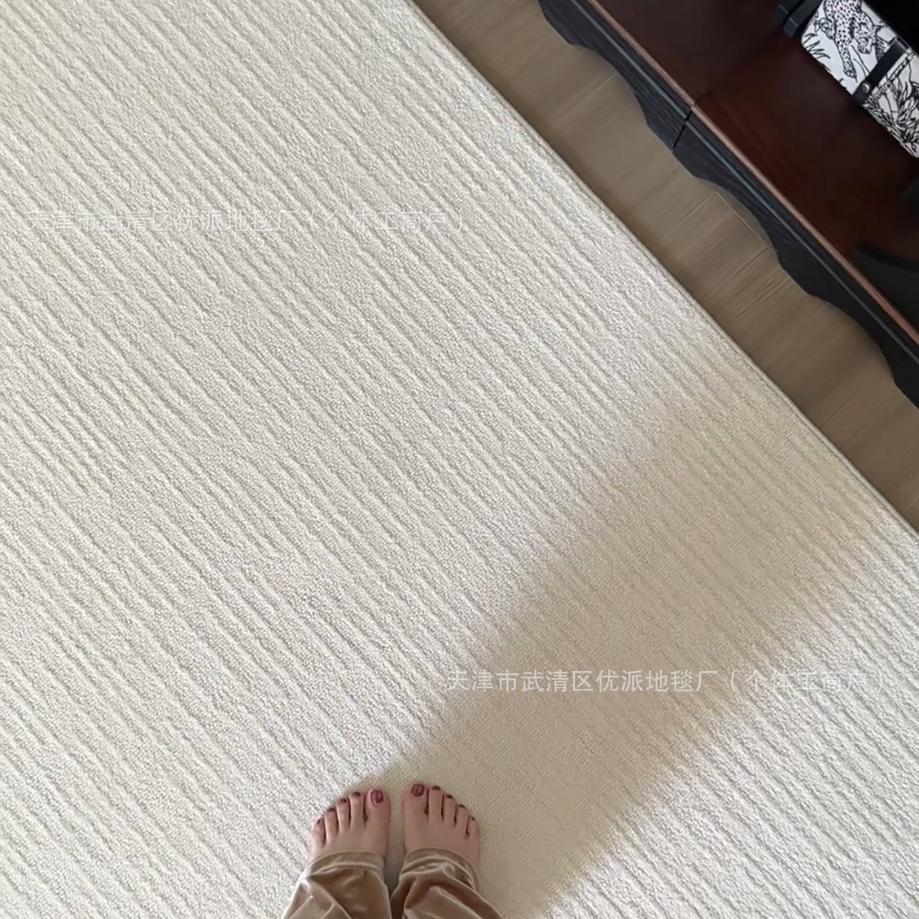 “白月光”本宅防水抗污纯色简约家居客厅地毯免打理纯白色奶油风
