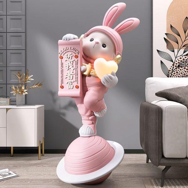 大型兔子落地摆件工艺品客厅电视柜音响灯家居饰品乔迁开业礼物,家居饰品,落地摆件,淘宝优惠券,粉丝福利购,淘宝优惠卷