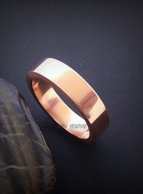 紫铜红铜手工定做平面纯r铜男女戒指指环尺寸随意订做无电镀无上