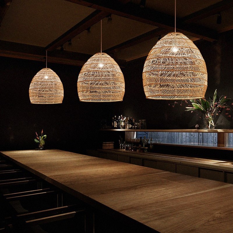 藤编藤艺吊灯g日式茶室民宿餐厅田园大厅大堂禅意吧台手工日式灯
