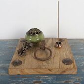 新中式 复古摆件 茶室摆放茶具室内墙壁挂件 手工做旧老榆木装 饰板