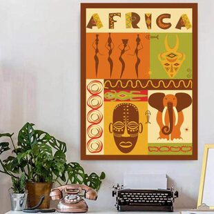 可定制民族风非洲鼓打击乐琴行背景布乐器家居卧室客厅装饰挂布