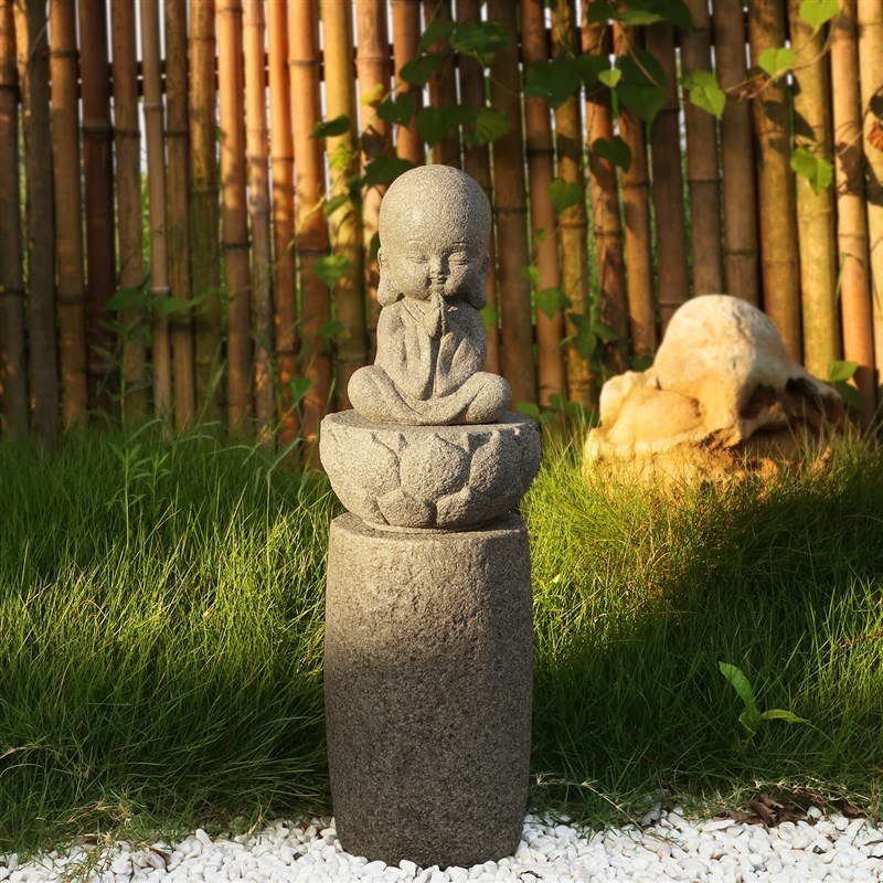 庭院花园c佛系禅意小和尚摆件新中式户外园林人物造景落地装饰品