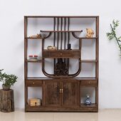 博古架多宝阁新中式 茶叶展示柜全实木摆件柜茶具置物架客厅书架子