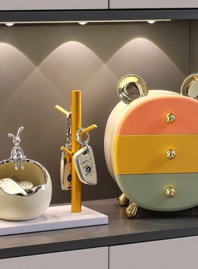 兔子钥匙收纳玄j关摆件入户进门置物架客厅乔迁新居礼物家居装饰