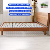 北欧复古樱桃木1.8m双人床1.5米实木床主卧室榉木床板床头可置物