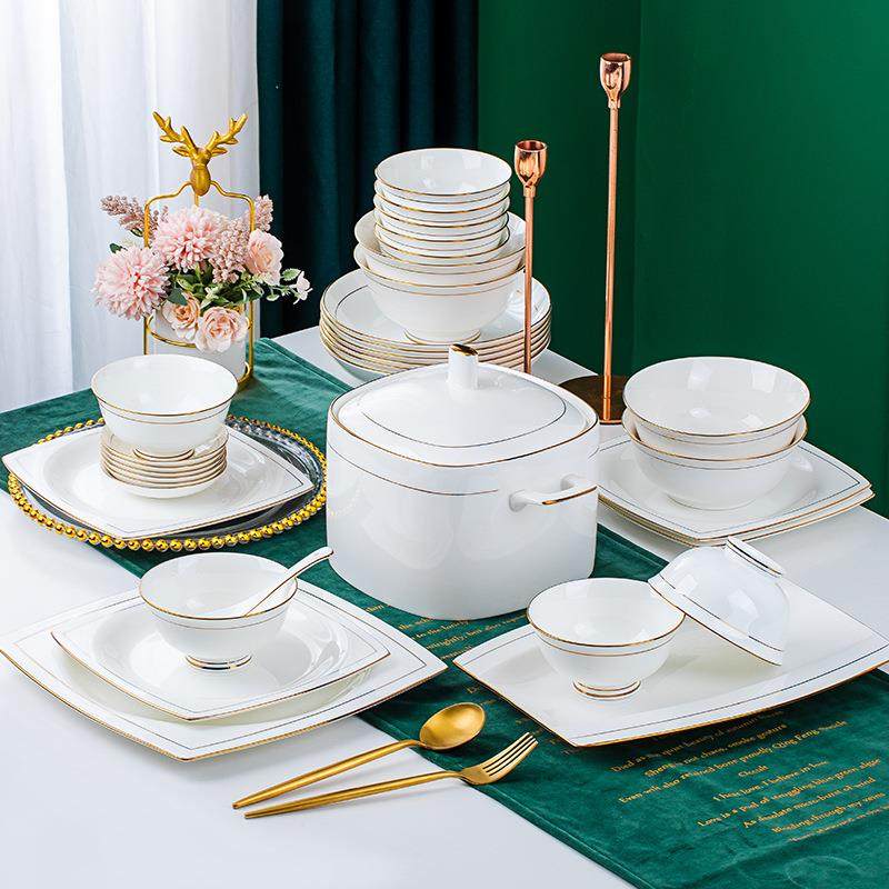 碗碟套裝餐具礼盒盘子陶瓷碗碗盘碟乔迁碗家用碗碟套装碗具陶瓷,餐饮具,碗,淘宝优惠券,粉丝福利购,淘宝优惠卷