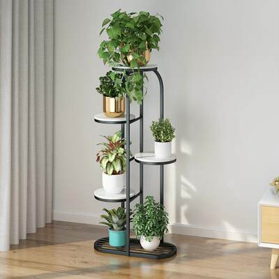 现代简约花盆绿萝挂架小空间多层阳台铁艺置物花架室内落地式客厅