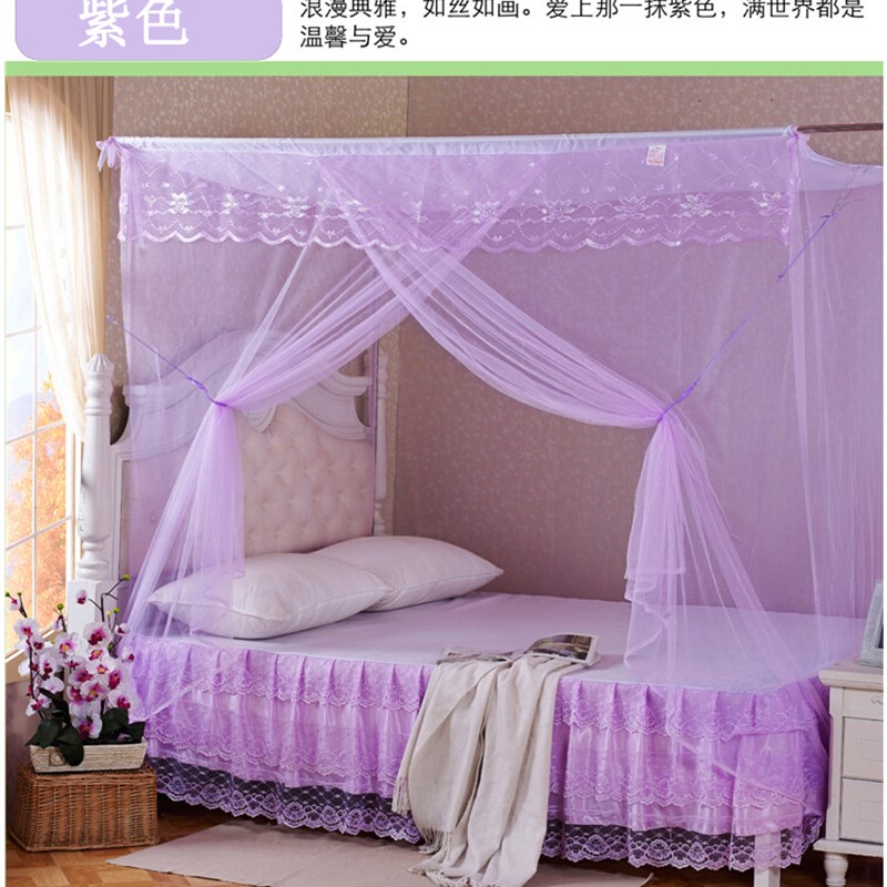 宿舍蚊帐单门加密学生方顶落地蚊帐0.9m1.2米1.O5 m1.8m床单人双
