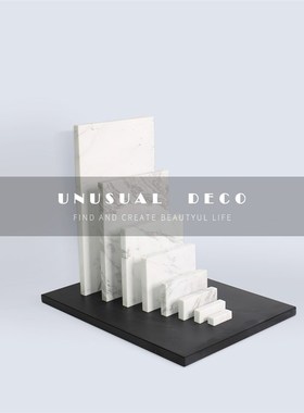 UNUSUAL DECO大理石金属几何体摆件客K厅书房电视柜样板间桌面饰