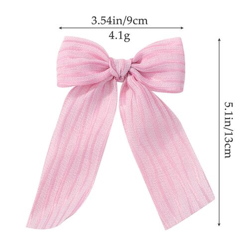 Girls Cotton and Linen Bow Ribbon Hairpin Cute Princess Dail