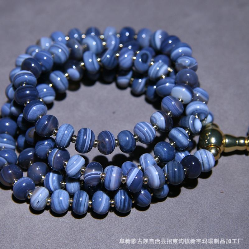 缠丝玛瑙小算盘珠108粒链子尺寸不一男女通用时尚流行 - 封面