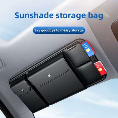 Car Sunshade Organizer - Multi-functional Glasses & Document