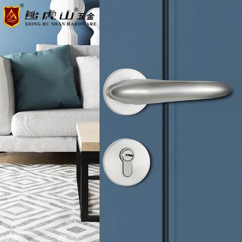 单舌门锁 室内锁具卧室实木门快装分体锁静音门把手执手锁