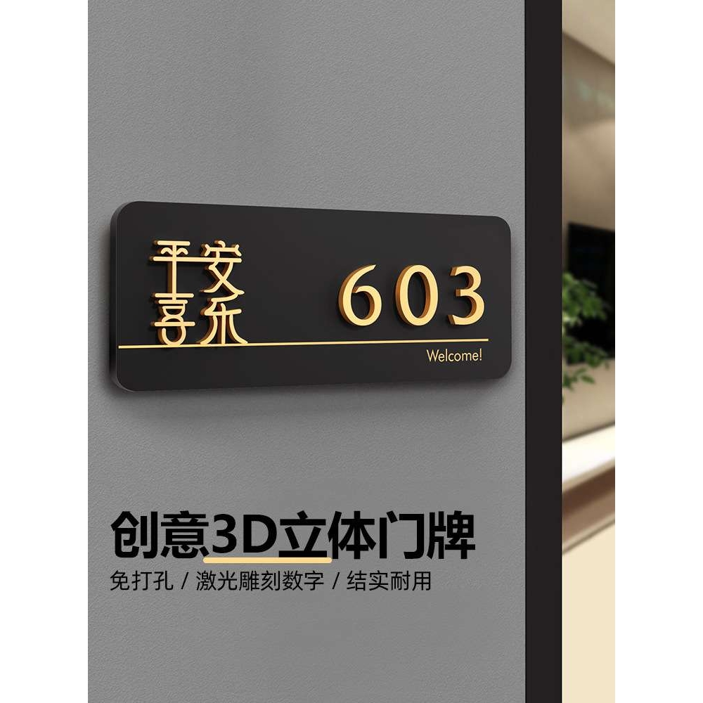 入户门牌号磁吸宾馆宿舍酒店自粘2025新款房号磁吸门牌入户标识牌