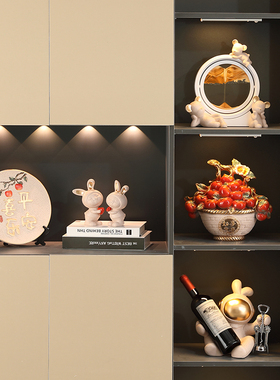 酒柜高端装饰品办公室软装轻奢摆D设现代客厅电视柜入宅礼品摆件