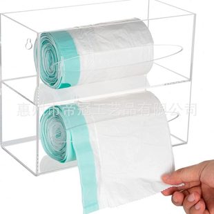 惠州厂家制作2层垃圾袋分配器支架壁挂式收纳盒垃圾袋塑料袋收纳