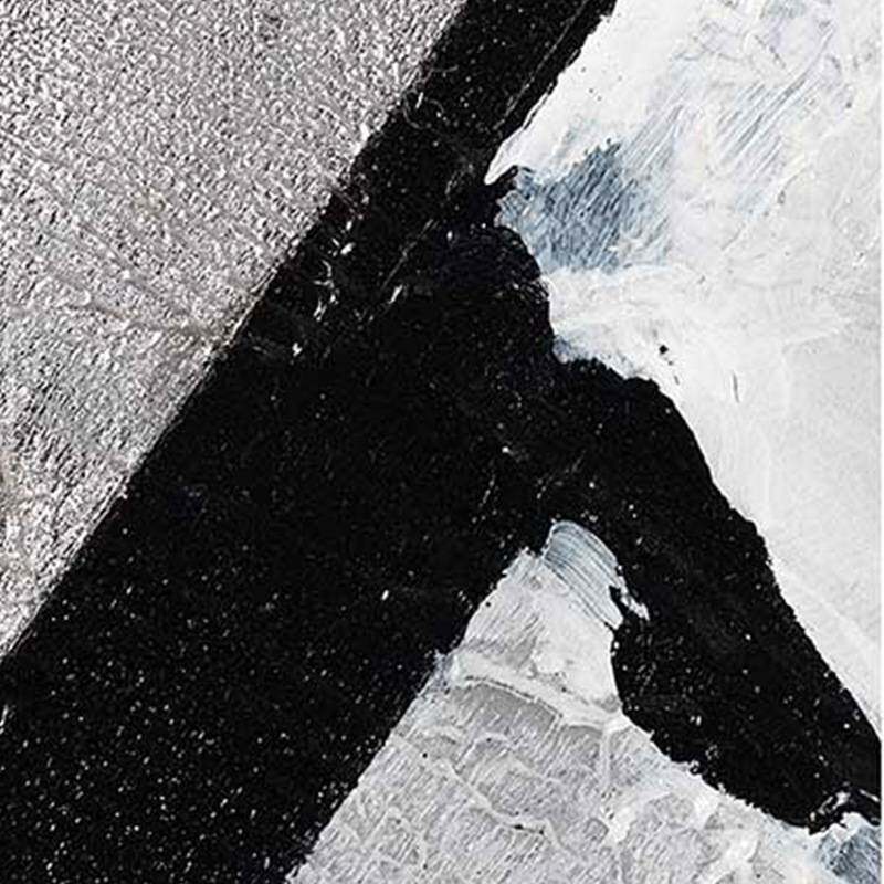 现代简约纯手绘油画黑白风格抽象装饰画书房挂画设计师样板房壁画