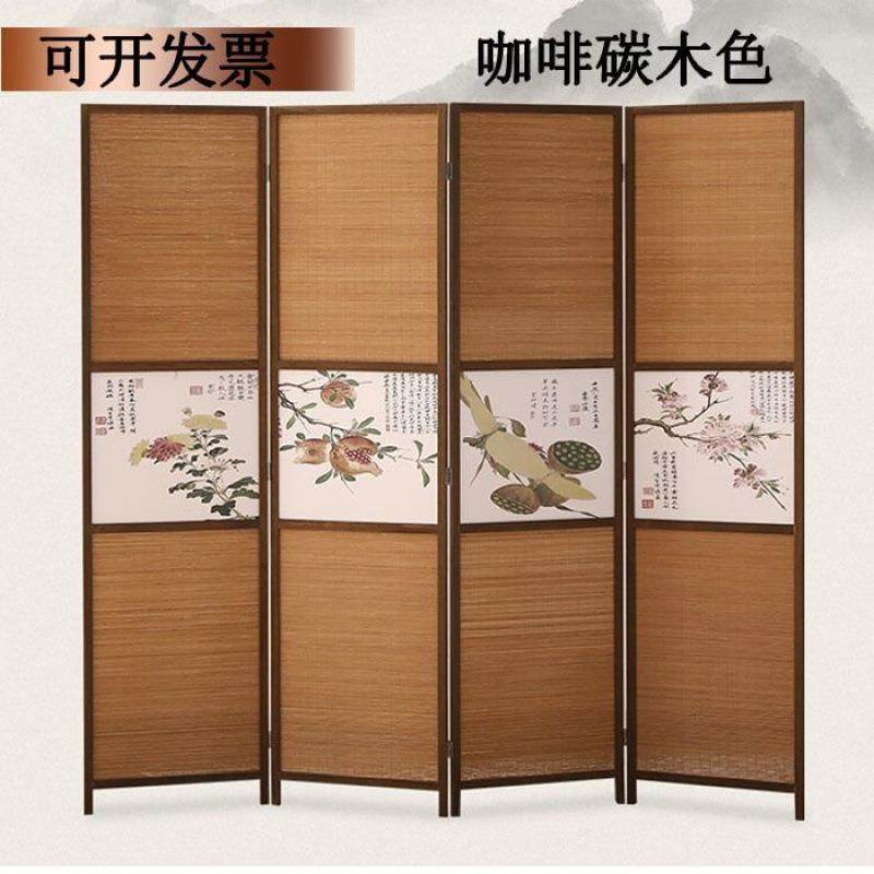 办公室进门中式简约卧室遮挡实木屏风帘屏风隔断可折叠移动玄关门