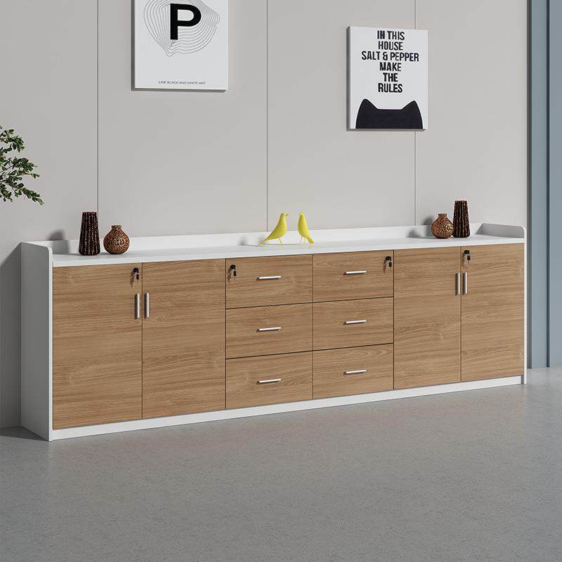 办公室文件柜矮柜储物柜木质职员隔断柜档案资料柜带锁柜子办公柜