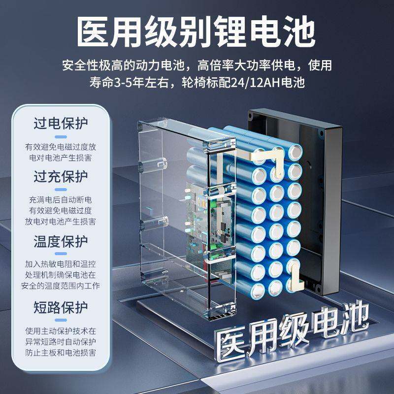 电动轮椅轻便便携式老人残疾人可折叠上飞机老年人代步车手机遥控