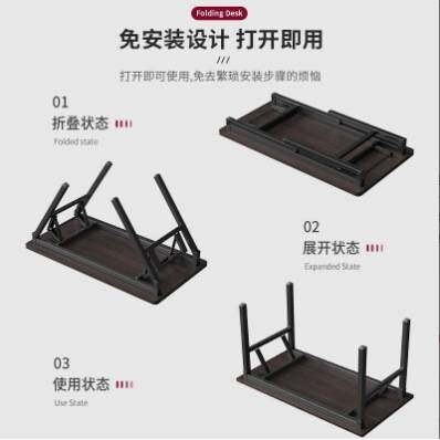 可折叠电脑桌书桌家用办公桌卧室小桌子简易学习写字长条桌工作批