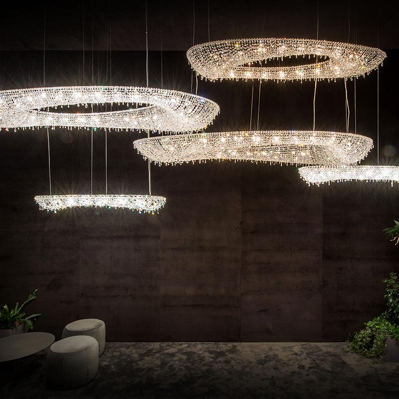 意利大轻707水晶吊灯现代简奢约餐灯客厅创意别墅高档奢华厅岛台