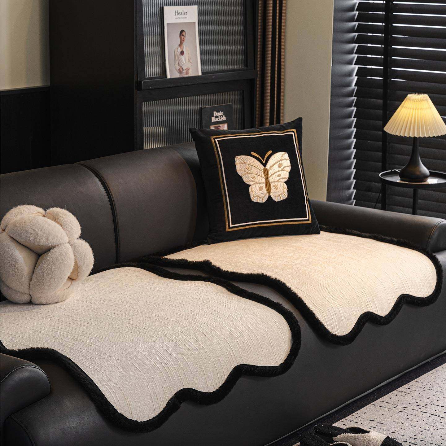 2025新款分体式雪尼尔沙发垫分片单人位四季通用防滑固定坐垫盖巾