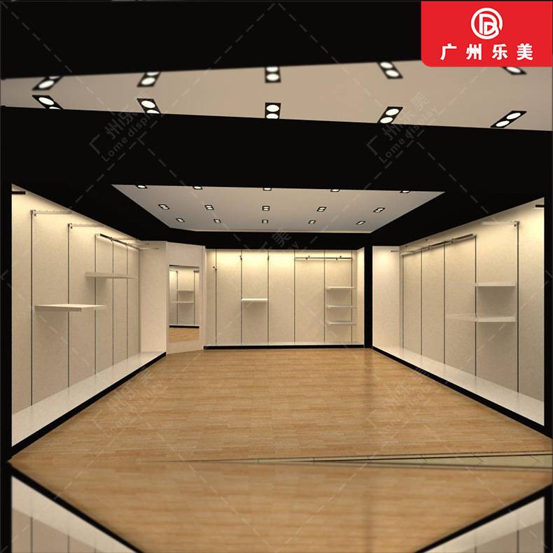 男女服装店展架上墙陈列架衣架落地式店铺装修设计广州展柜厂