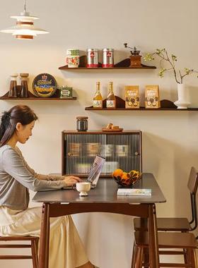 全实木墙上置物32758背架隔板书架示壁挂展架搁板景装饰房调厨料