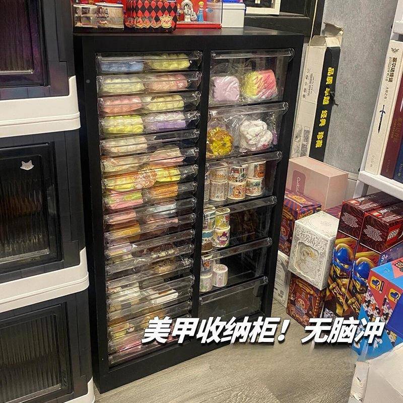 美甲样收纳美甲店甲油胶抽多层柜平底a4文件柜屉式带PDF轮落地式