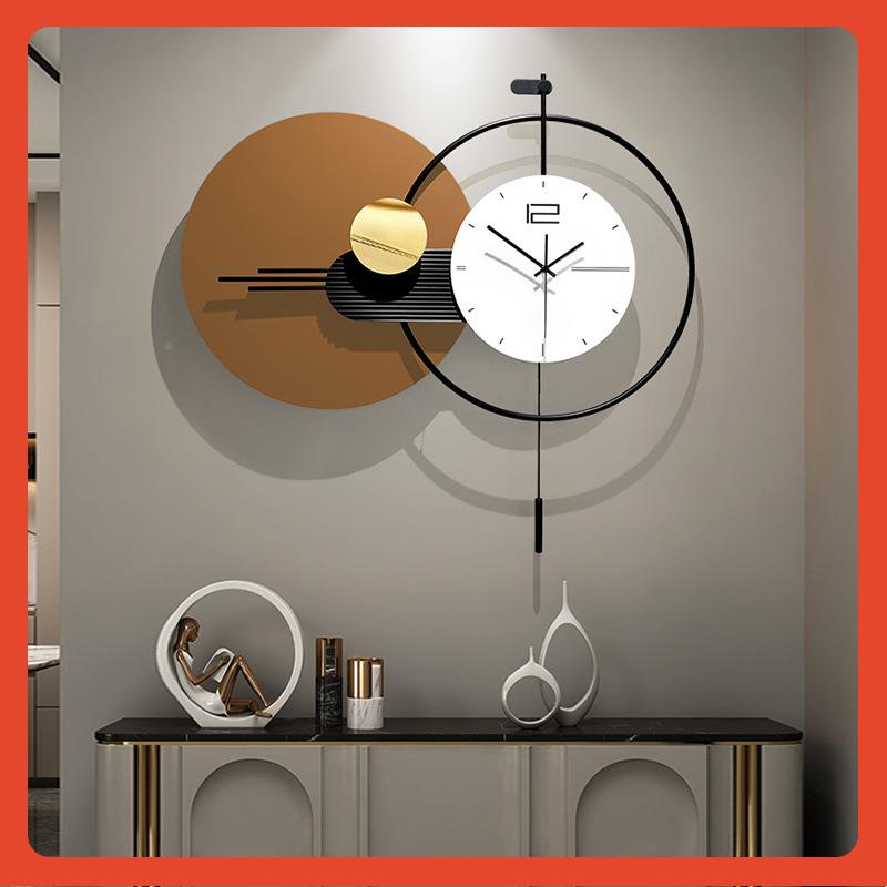?饭代厅2感0Fh(h(@v&25新款钟表挂钟客厅现轻奢气大餐厅装饰画时