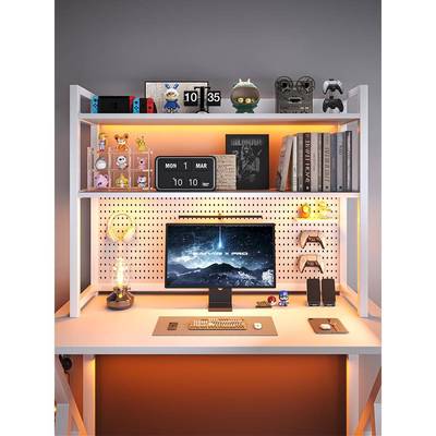 桌面多层简约书架多功能学生书桌上收纳置物架铁艺洞洞板可放桌面