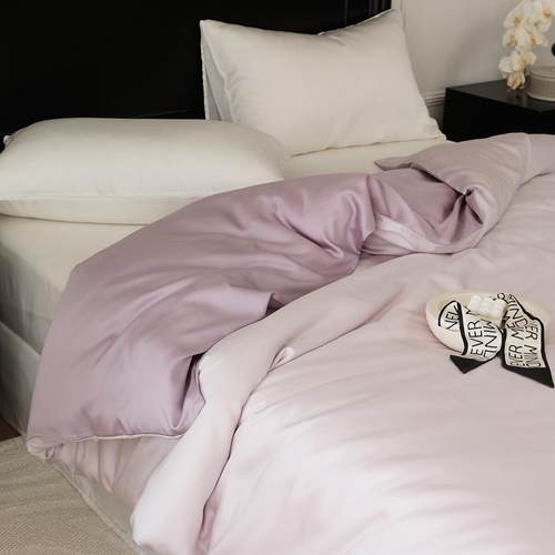 轻奢60支兰精天丝被套单件夏凉感冰丝裸睡纯色被罩三件套150x200