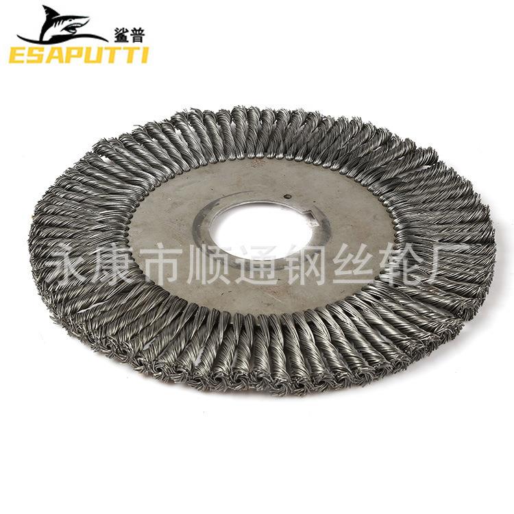 扭丝平行平钢丝刷钢轮30/350/4丝00大0型ST-07喇叭口半扭半直管道