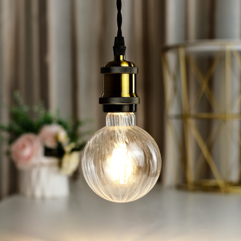 G95水晶造型灯泡LED灯丝灯AC85-265V 4W透明玻璃灯泡2700K暖白光