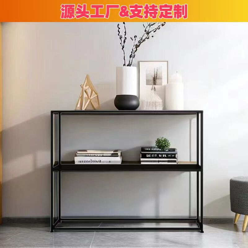 北欧装饰铁艺卧室隔板置物架客厅厨房落地书架多层玄关收纳架架子