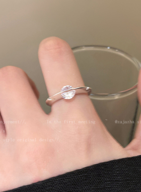 星球环绕锆石戒指女2024新款爆A款高级感食指戒精致时尚学生党指