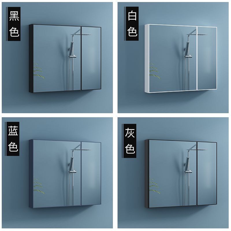 太空铝浴b室镜柜挂墙式厕所洗手c卫生间镜子置物架储物收纳全面镜